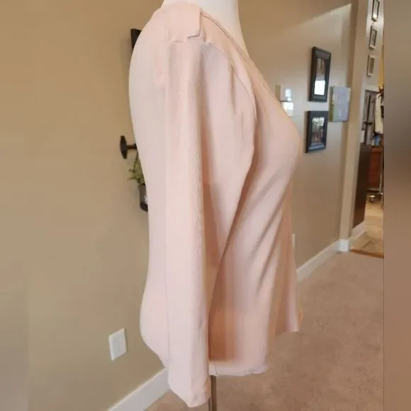 Ralph Lauren 3/4 sleeve Lace trim Henley pale pink - Picture 3 of 6